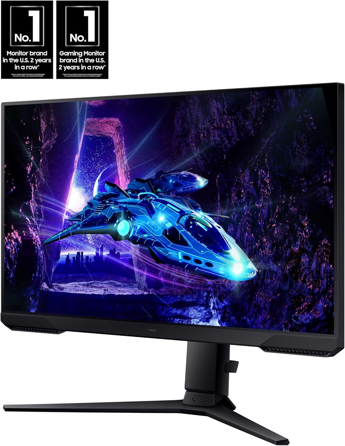SAMSUNG 24-Inch Odyssey G3 (G30D) Series FHD Gaming Monitor, 1ms, 180Hz, AMD FreeSync, Adjustable Stand, Black Equalizer, Virtual Aim Point, Eye Saver Mode, Flicker-Free, LS24DG302ENXZA, 2024