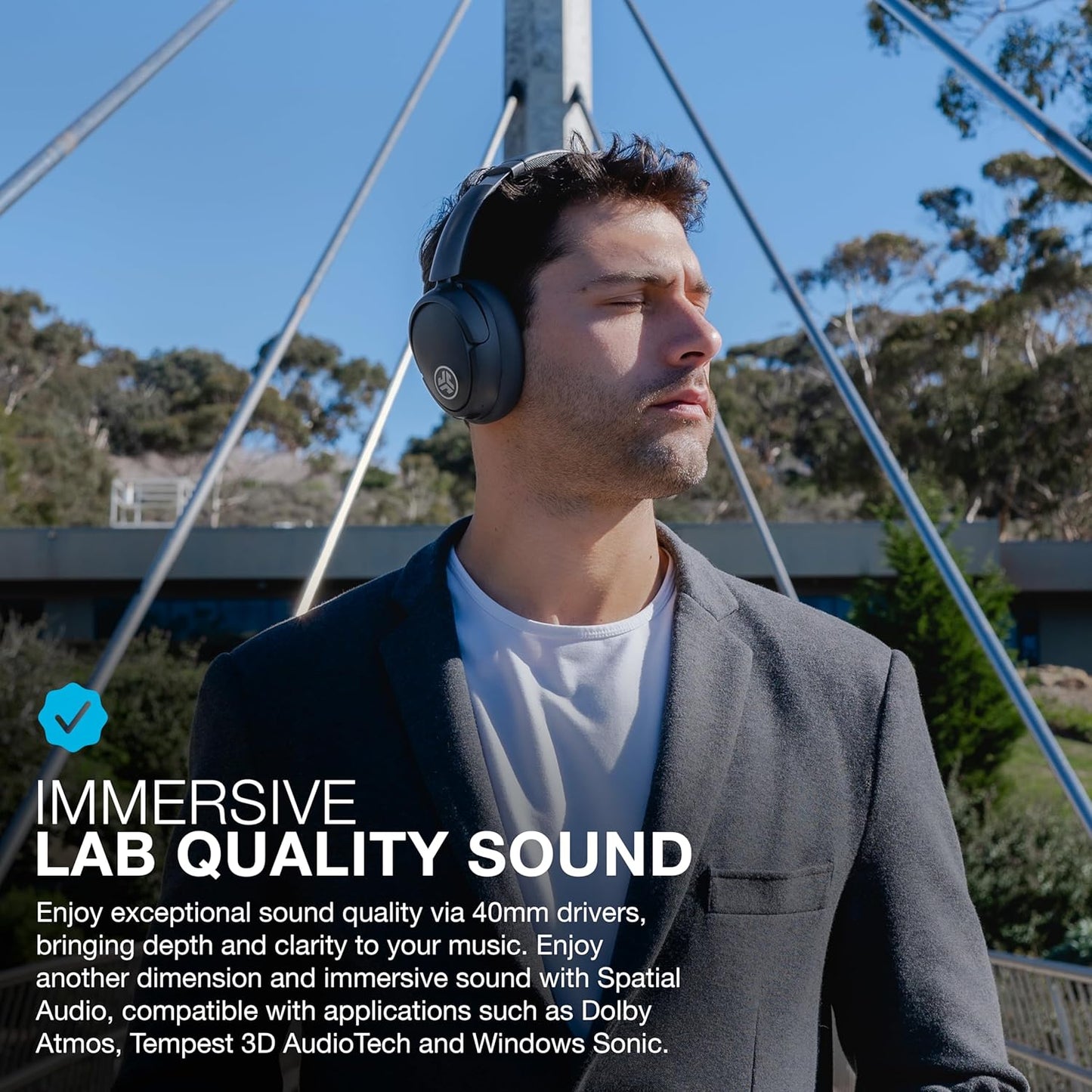 JLab JBuds Lux Active Noise Cancellation Bluetooth Headphones, Wireless