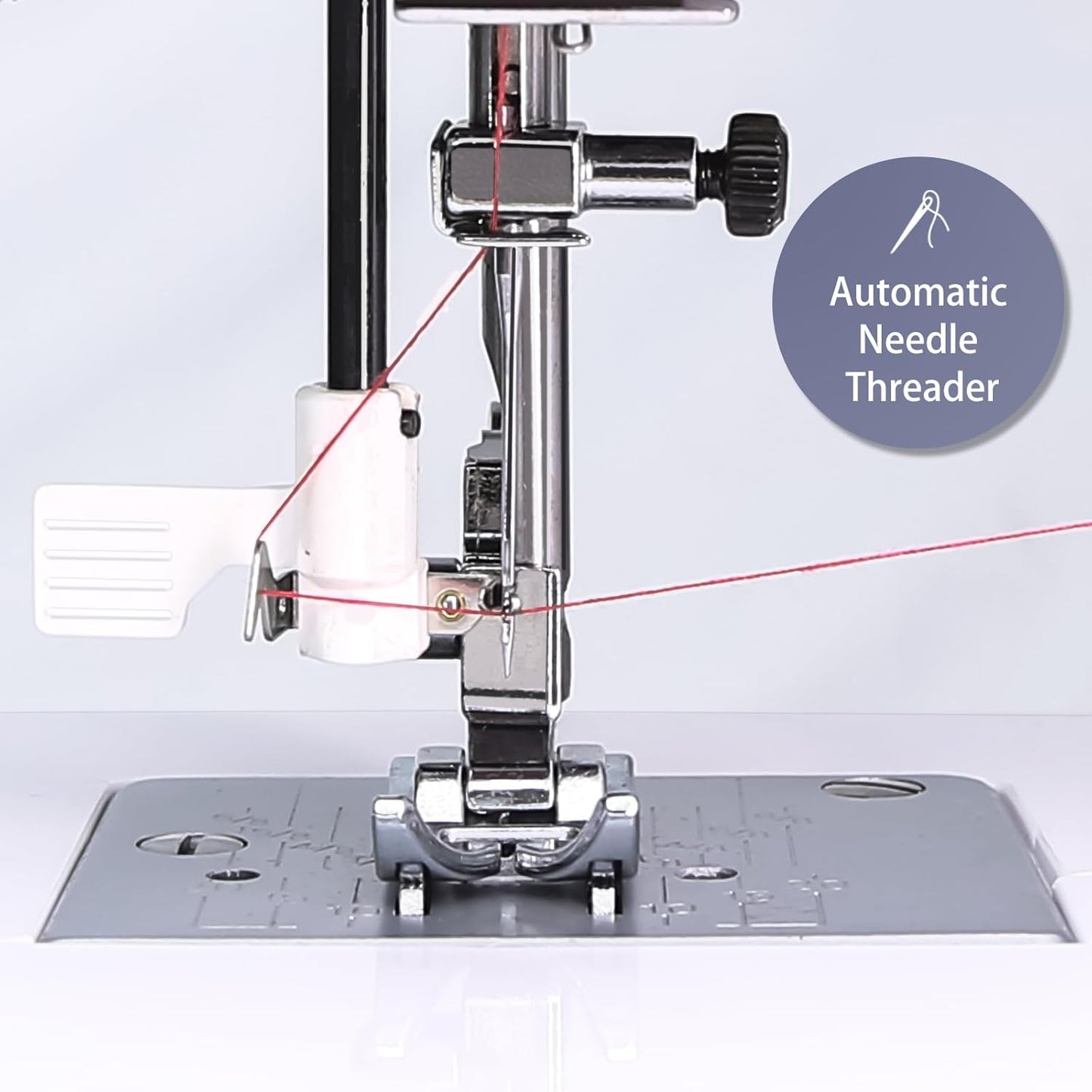 FEIYUE FYe310 Full Size Sewing Machine with Foot Pedal, Heavy Duty & Portable, Powerful Servo Motor, 25 Built-in Stitches, 6 Bobbins & 5 Included Sewing Feet (White)