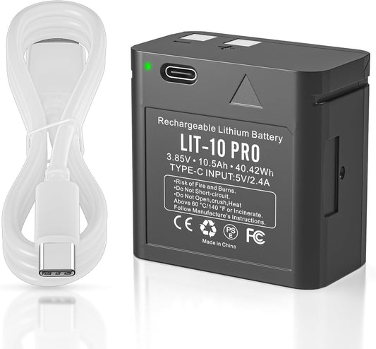 LIT-10 Battery Compatible with SPYPOINT Rechargeable Battery, fit for SPYP OINT Link-Micro, Cell-Link 10, LM2, Link-Micro-S-LTE, Cell-Link Cellular Trail Cameras